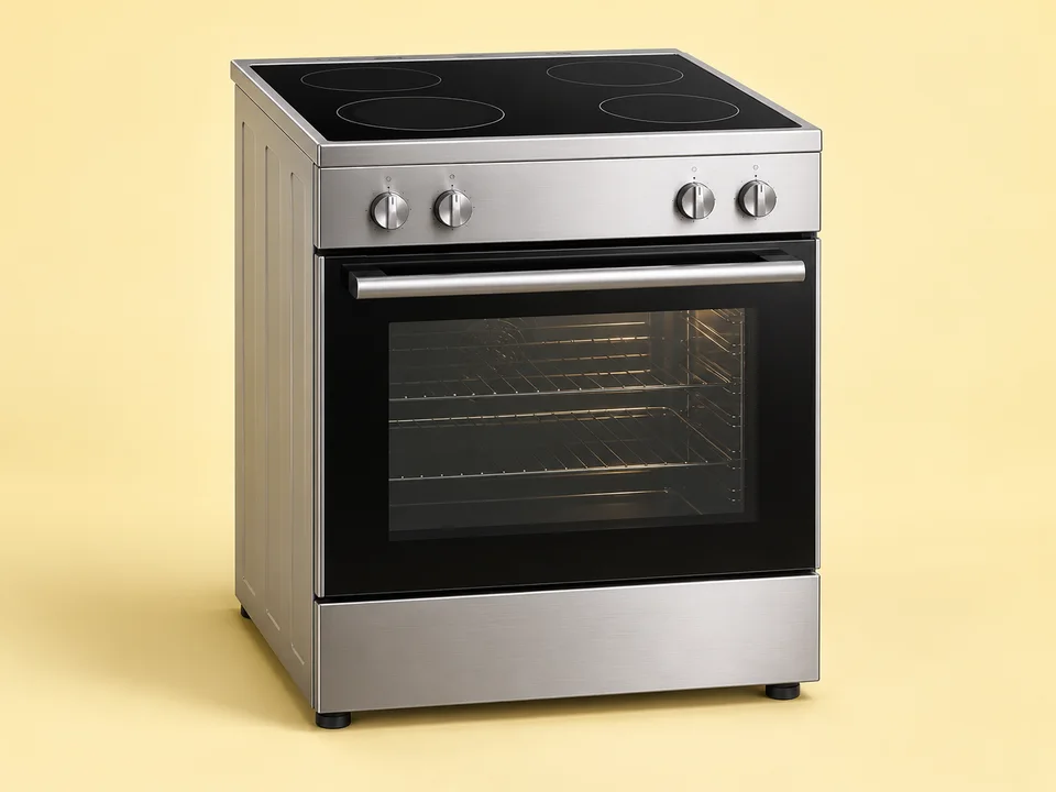 Full-size ovens, cooking ranges, and kitchen cooking appliances.